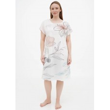 Молочна домашня сукня Cotpark 2XL,3XL,4XL,5XL з квітковим принтом 21036